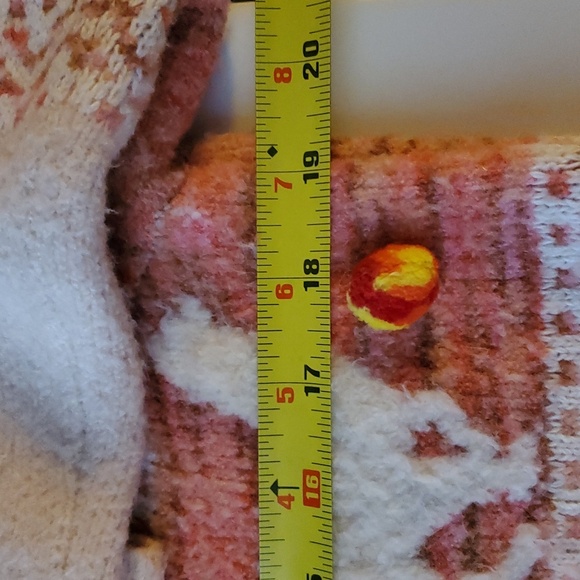 Anthropologie Aimee Alpaca Pullover Sweater Pompom Size Small Longer Length Pink - Picture 13 of 14